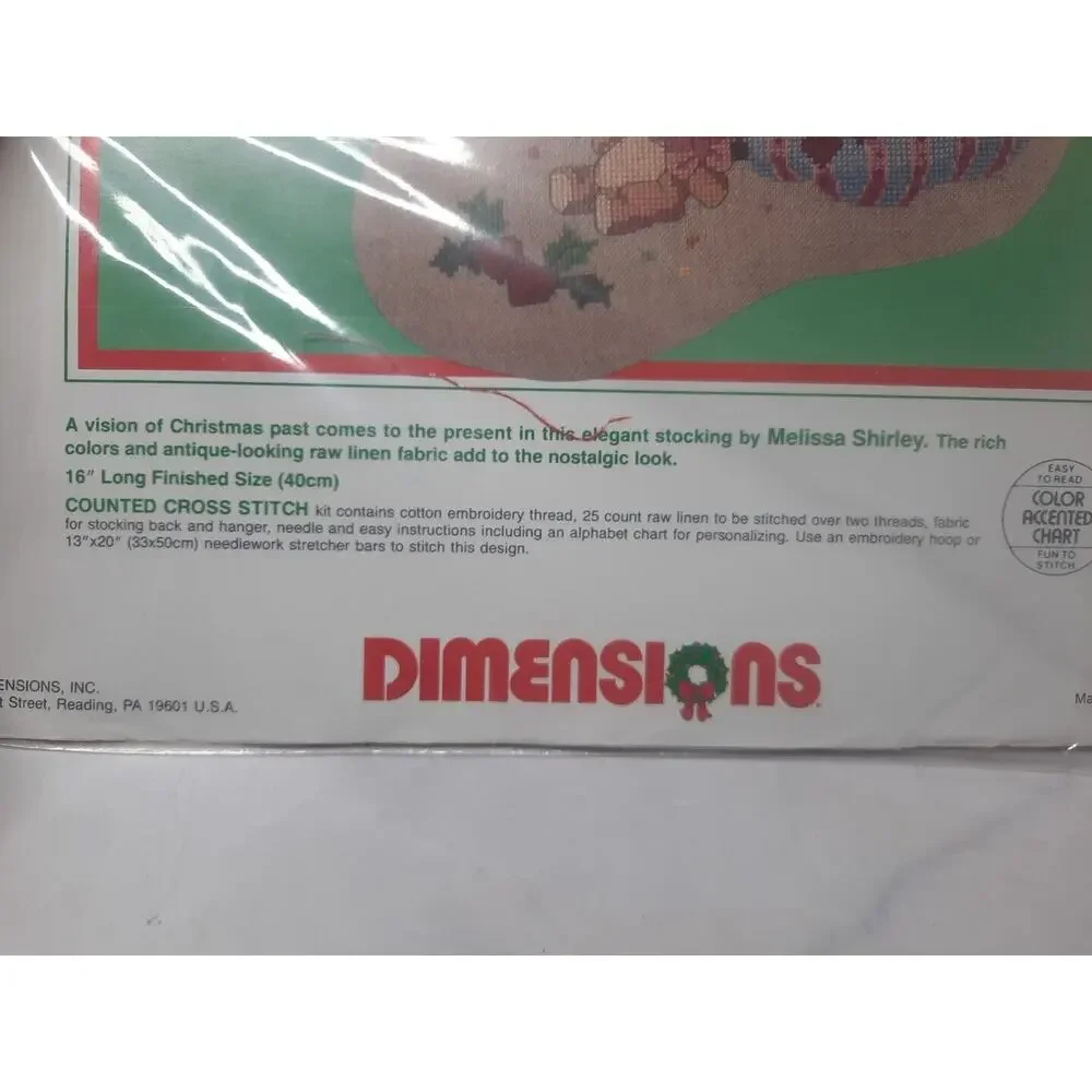 Vintage Dimensions Antique Christmas Stocking Counted Cross Stitch Kit 8375